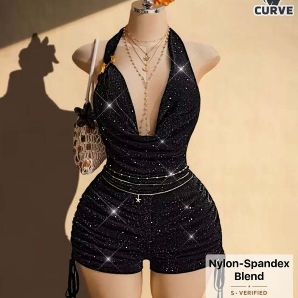 SHEIN spandex blend sparkly romper sz 1x